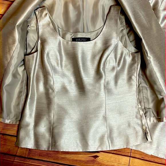 Kasper Blazer Vest & Skirt Size 8 Suit Cream - Picture 3 of 4